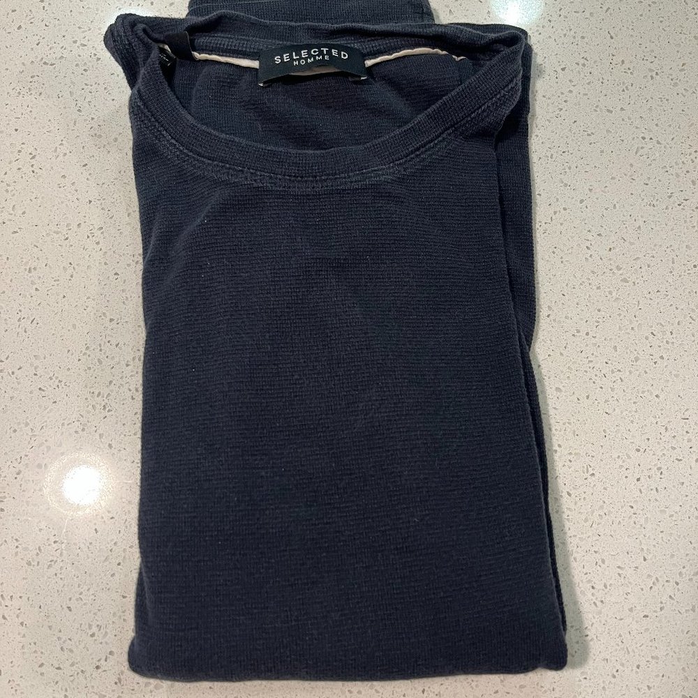 Selected Homme Longe Sleeve Waffle T-Shirt
